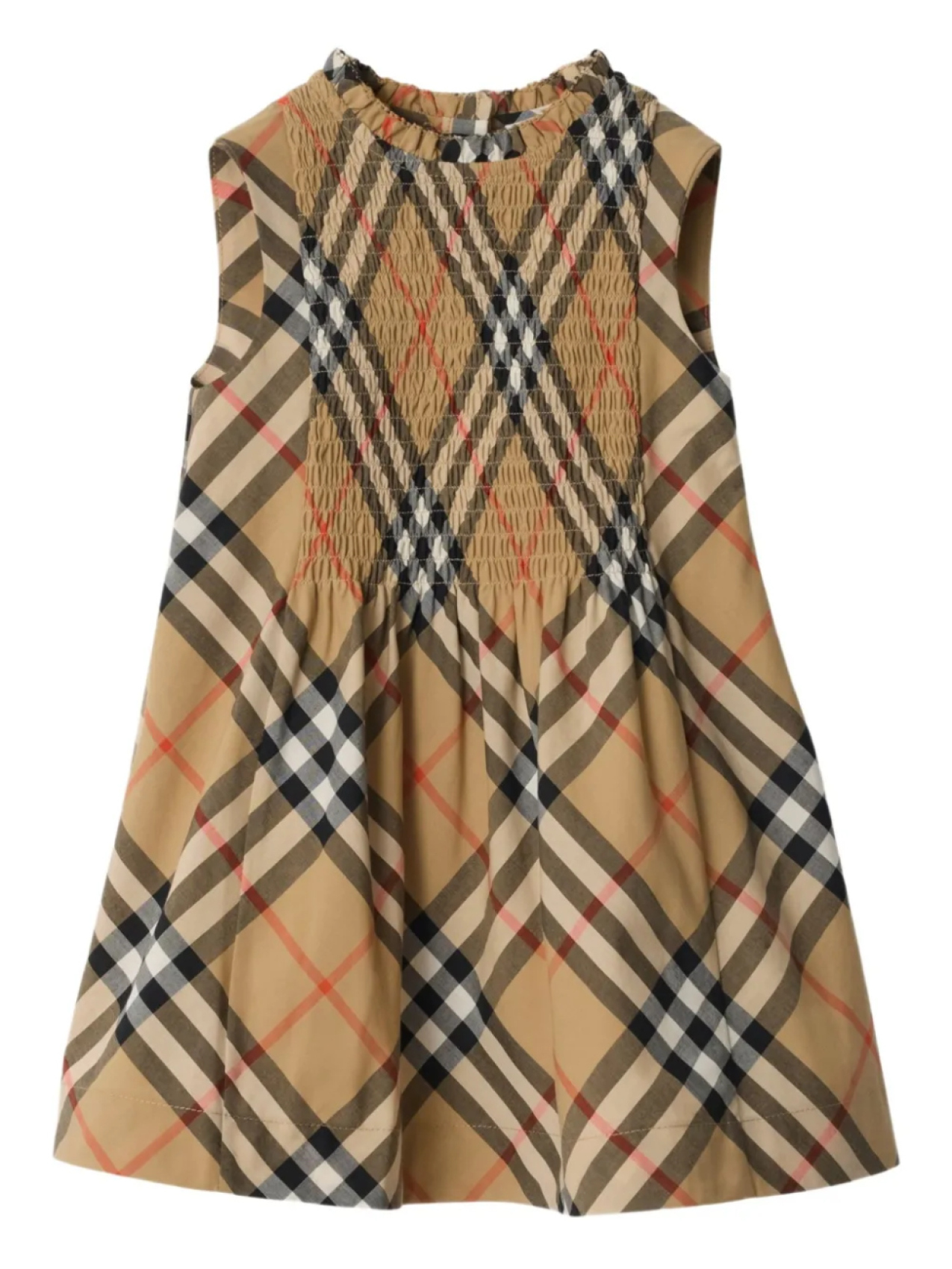 

Платье Burberry Kids из поплина в клетку, нейтральный
