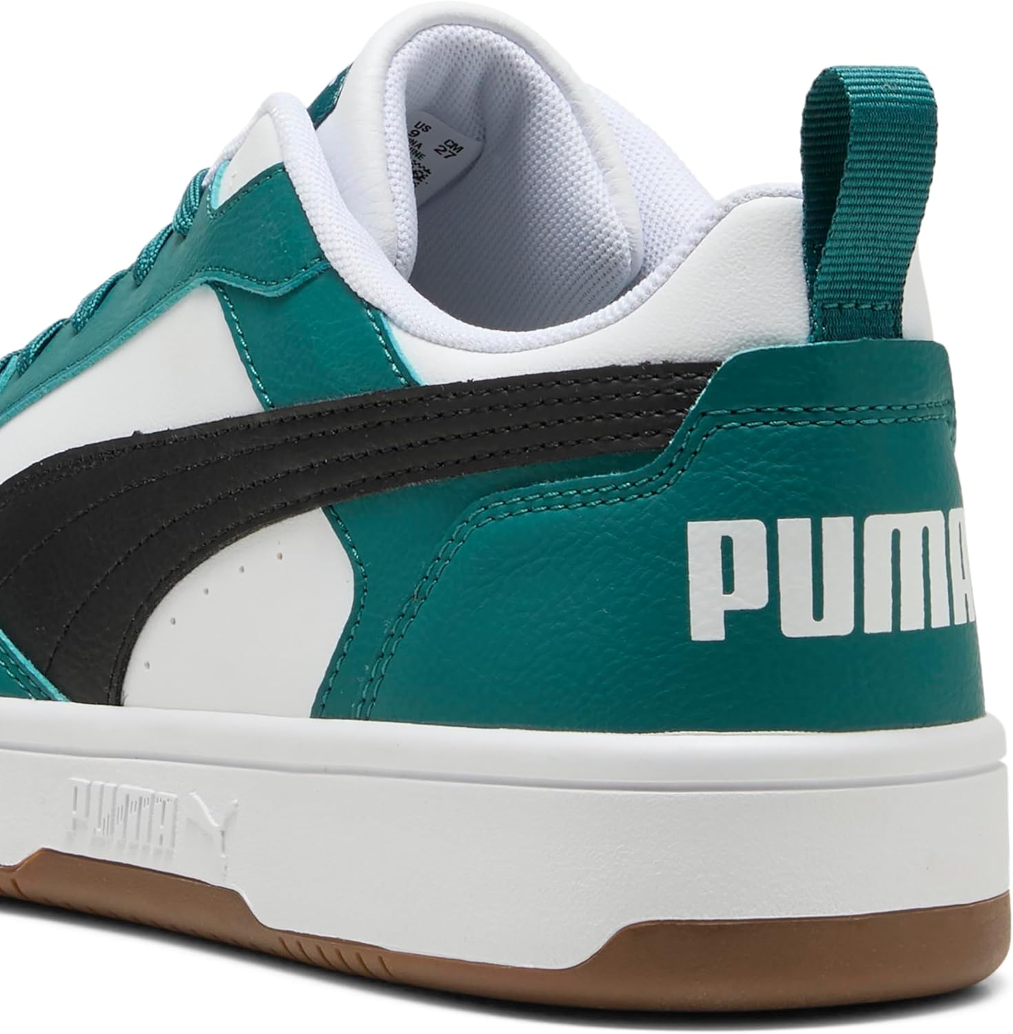 Мужские низкие кроссовки PUMA, белый/черный/изумрудный — фото 2