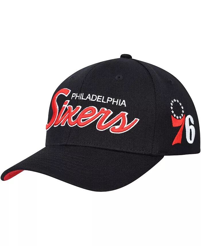 

Мужская черная кепка с эластичной спинкой Philadelphia 76ers MVP Team Script 2.0 Mitchell & Ness