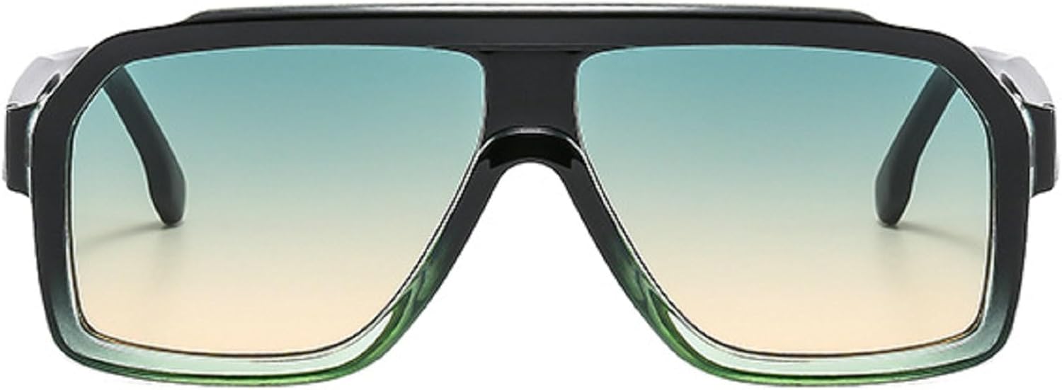 

Модные большие квадратные солнцезащитные очки для женщин и мужчин в стиле ретро с массивной оправой, очки-пилот, солнцезащитные очки в стиле 90-х с защитой от УФ-излучения mincl, Green