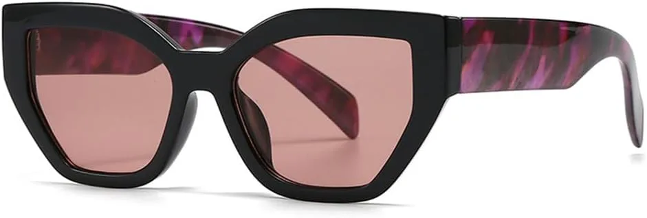 

Солнцезащитные очки «кошачий глаз» для женщин, квадратные очки, солнцезащитные очки для женщин с защитой от УФ-излучения UV400 для мужчин DSVIGF, C5 Black Pink Purple