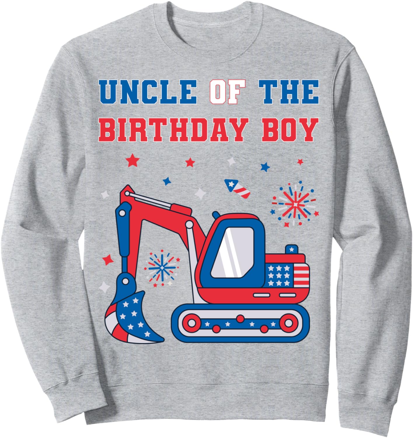 

Футболка с патриотической надписью «Дядя Бой» на 4-й день рождения Family Look 4 Year Old Excavator Decorations Gifts, серый