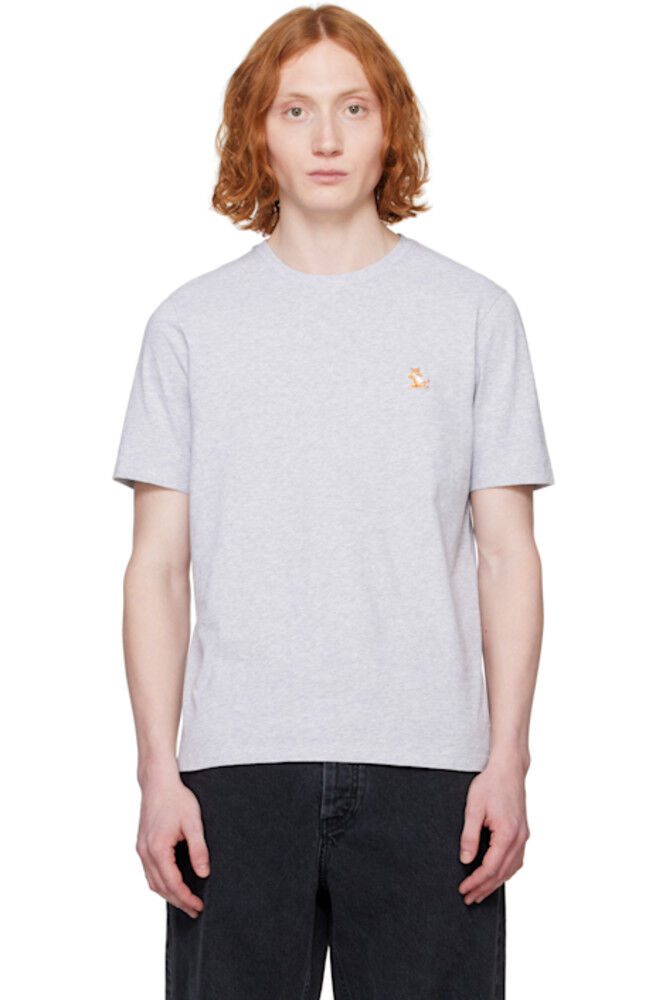 

Футболка серая Chillax Fox Patch Regular Maison Kitsuné