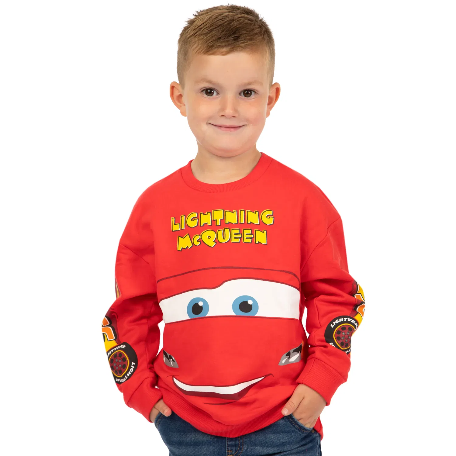 Детский свитшот Disney Cars с Молнией Маккуин, красный — фото 2