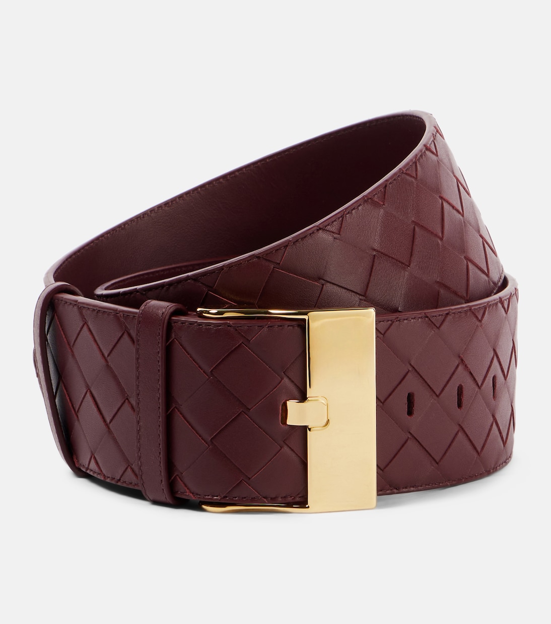 

Ремень Intrecciato Large из кожи Bottega Veneta, Barolo-M Brass
