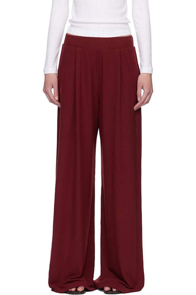 

Leset Красные лавровые брюки с плиссировкой и карманами