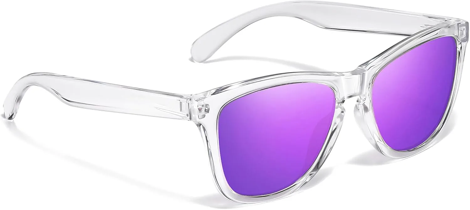 

Поляризованные солнцезащитные очки для женщин. Модные женские солнцезащитные очки с защитой от УФ-излучения. Ретро-зеркальные линзы для вождения Reglaaly, Q09-violet