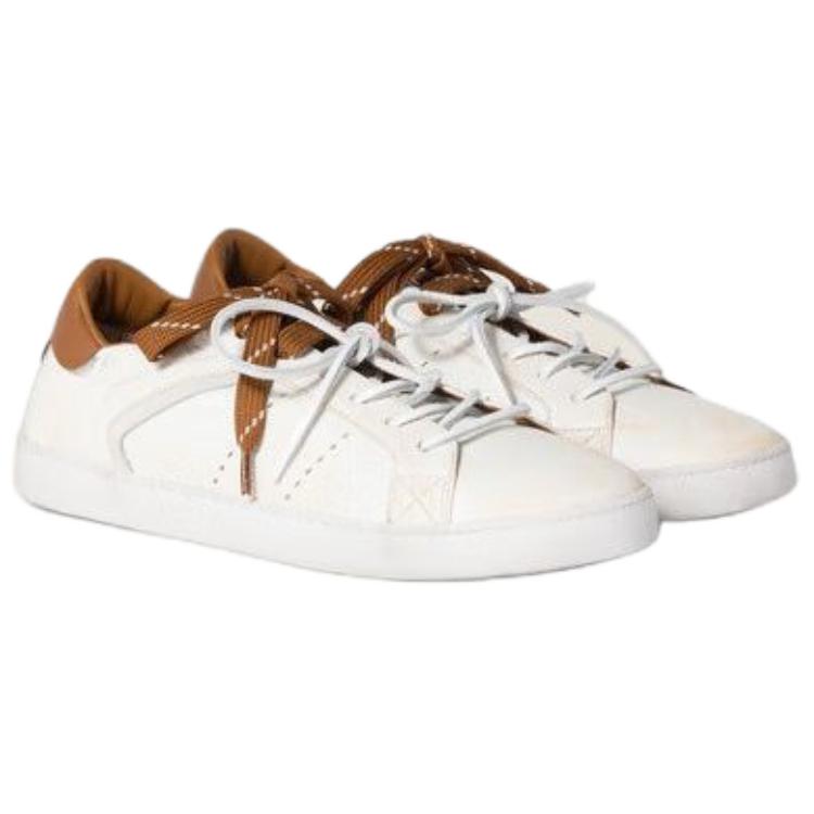 MIU MIU Ruches Low top женские скейтерские кроссовки белые коричневые — фото 4