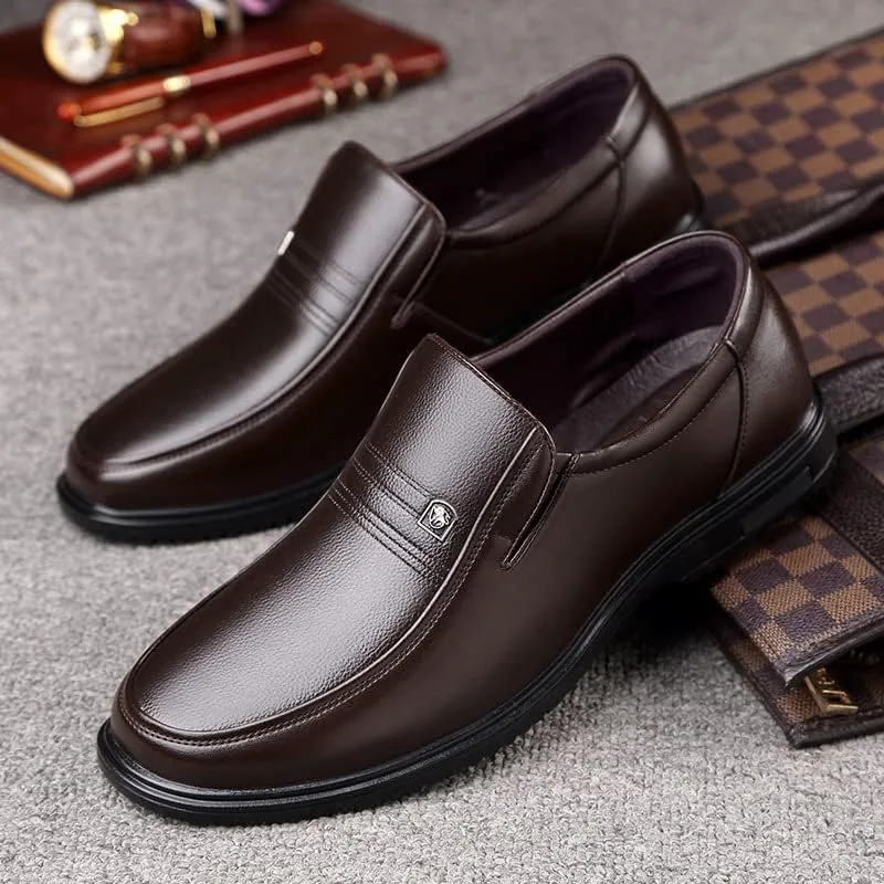 Лоферы Leather Shoes for Men SWZEC, черный — фото 3