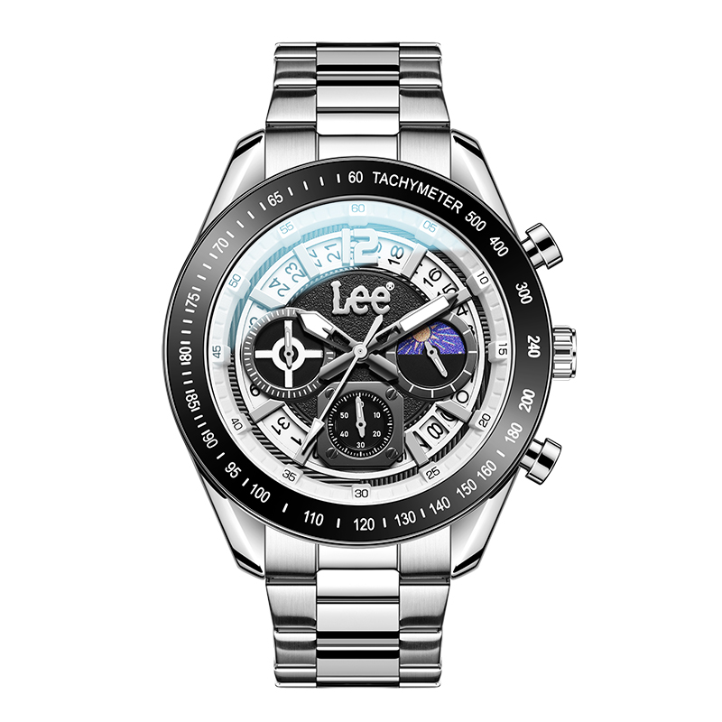 

Lee Часы Wrist Watch Quartz Movement Steel Strap Black Dial Unisex Valentine's Day Father's Day Holiday Classic Box Gift, 69LEF-M470ABDS-SSSY