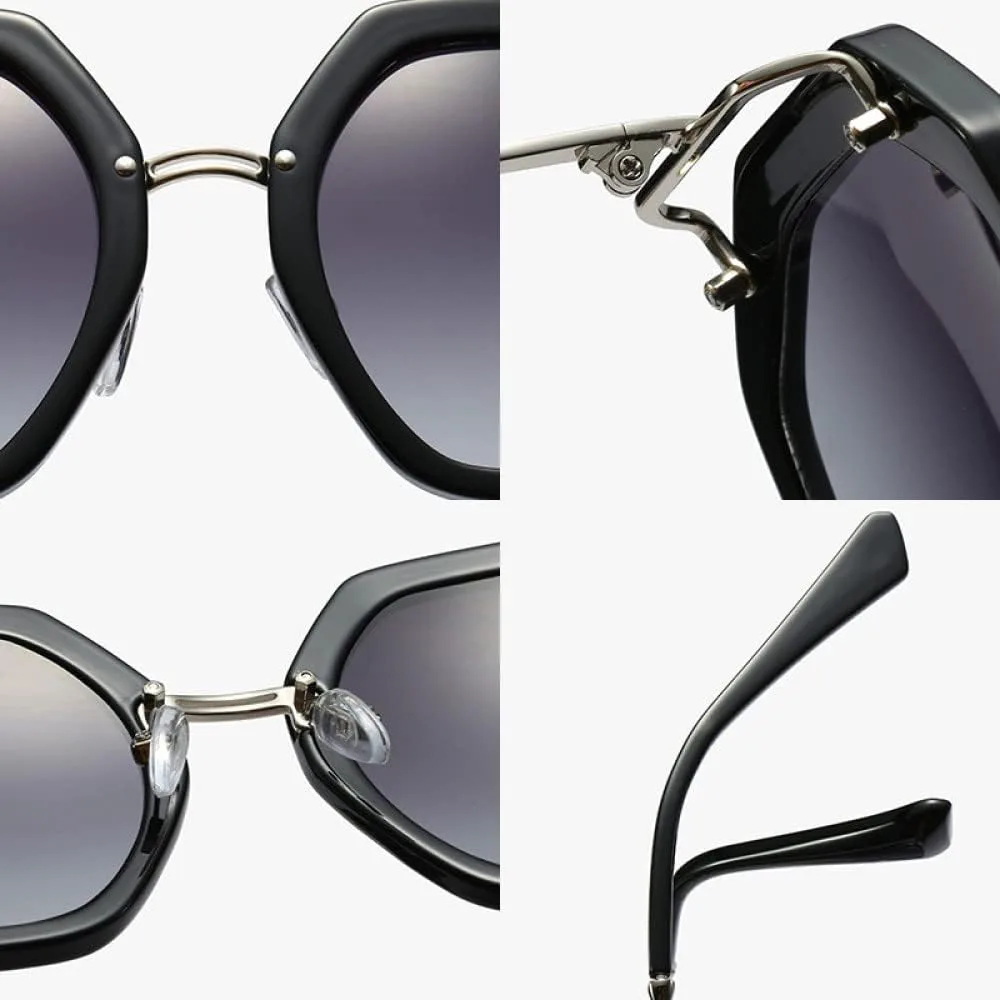 

Женские солнцезащитные очки Oversize Hexagon 2027, модные градиентные оттенки, защита от УФ-излучения UV400, цвет Leoaprd Grey, один размер MTZJH, One Color