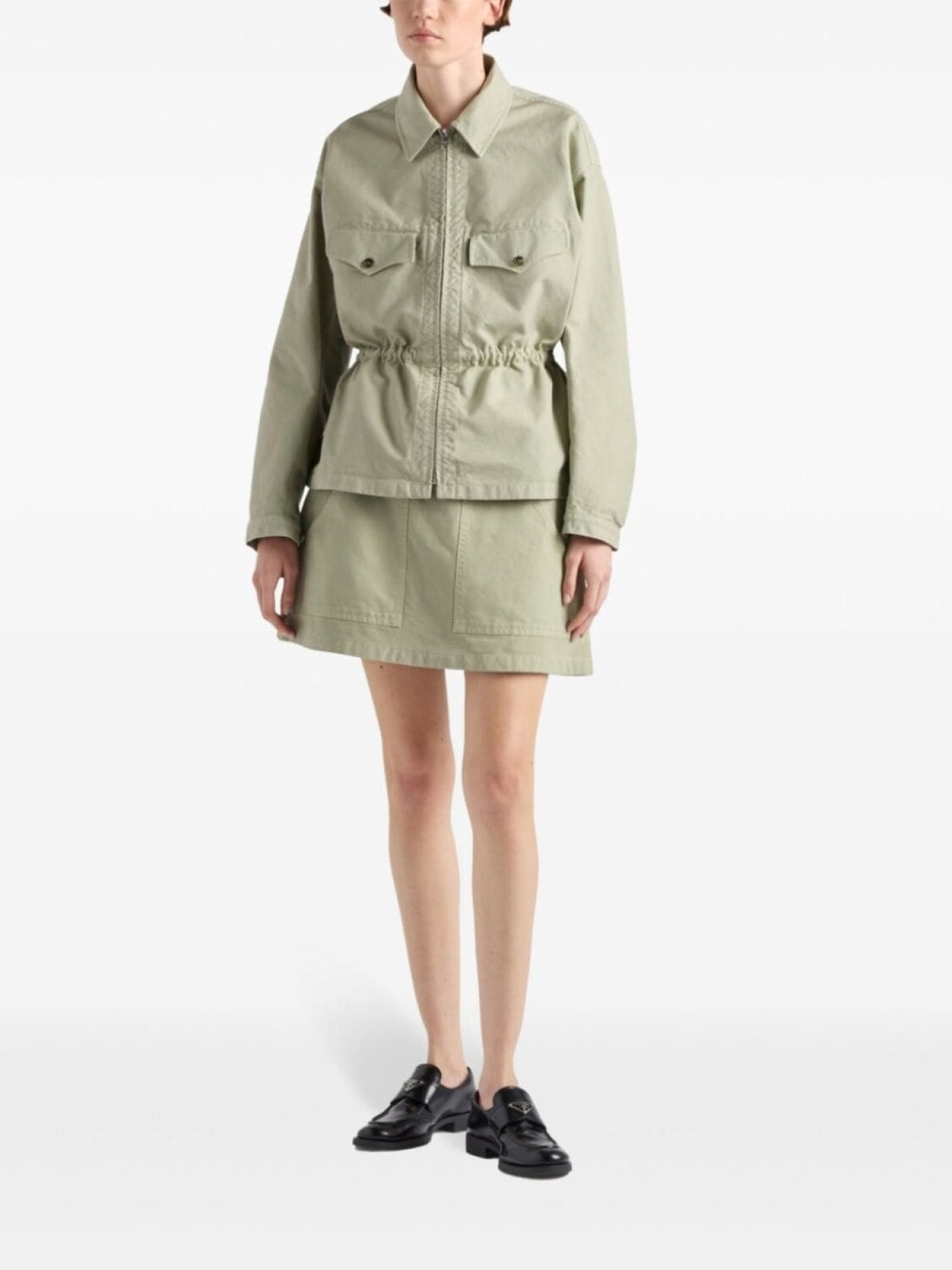 

Prada старая холщовая мини-юбка, зеленый