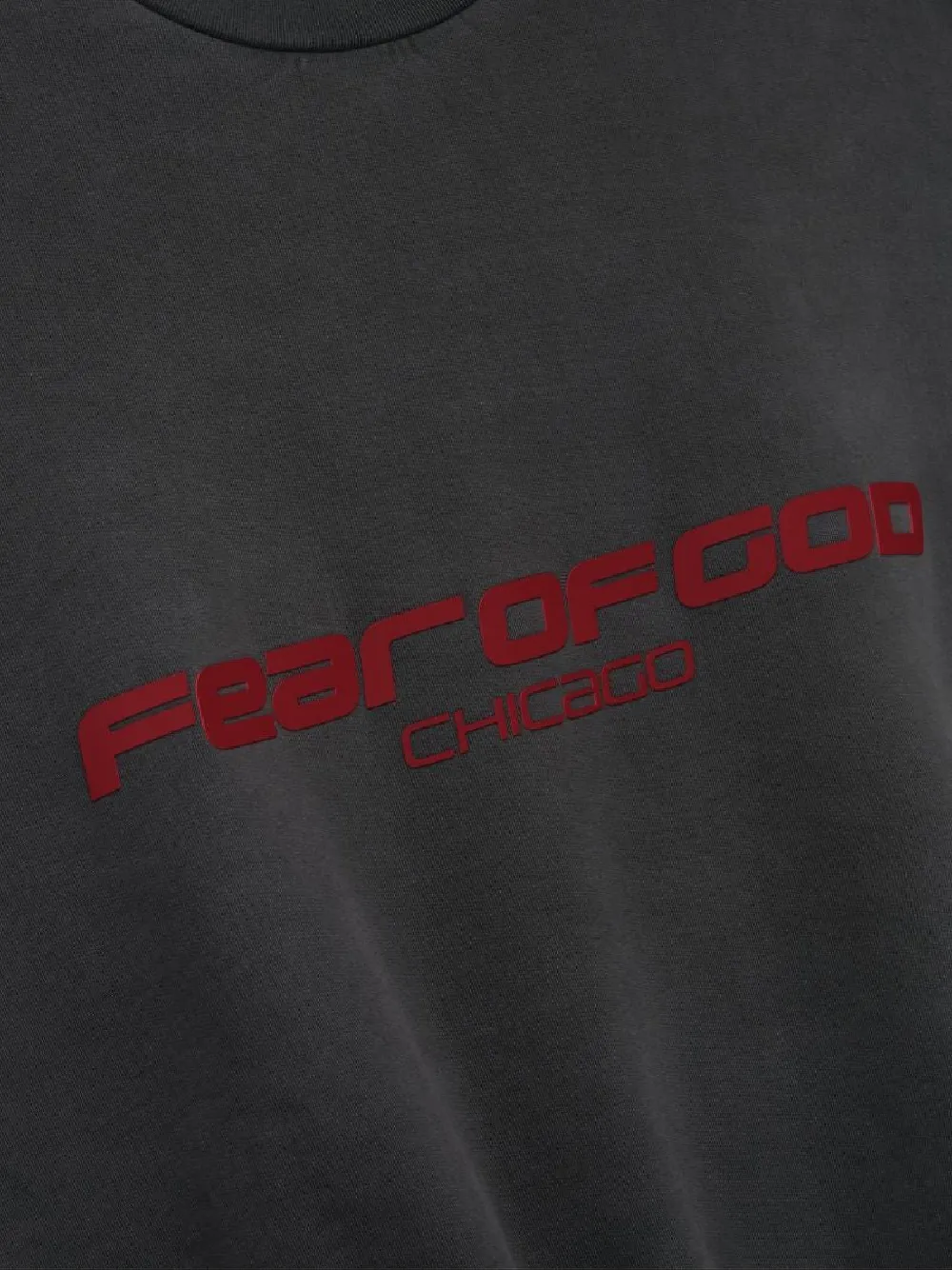 Свитшот с логотипом Chicago и круглым вырезом Fear Of God Essentials, серый — фото 3