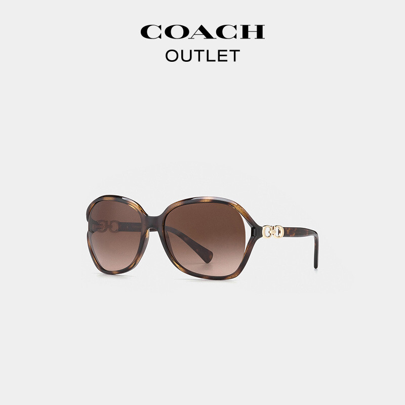 

Женские солнцезащитные очки COACH Классические солнцезащитные очки с логотипом Солнцезащитные очки, темно коричневый