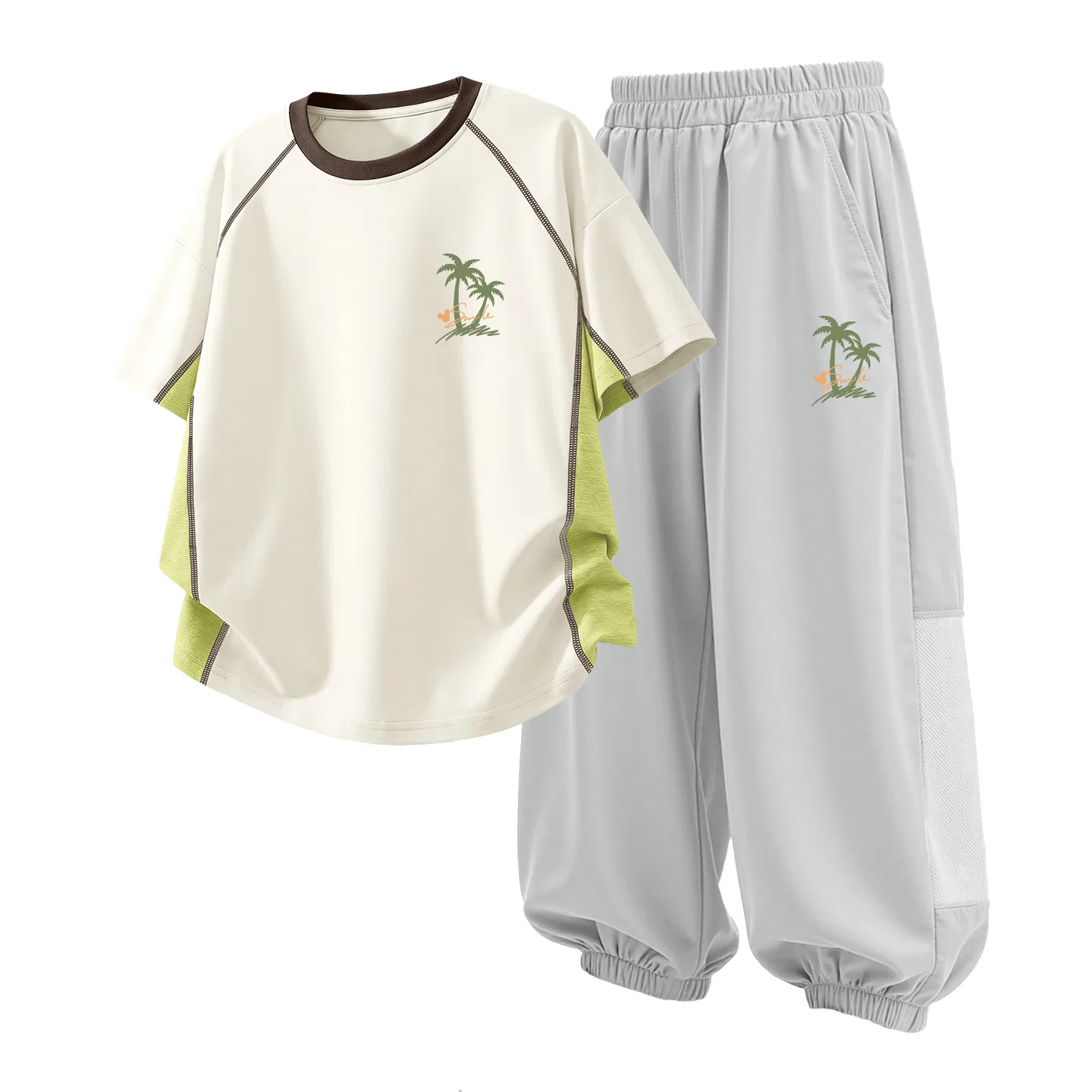Детский спортивный костюм Casual Sportswear 2 Piece Set Disney, Coconut Palm Mickey K White+Coconut Palm Mickey K Misty Gray