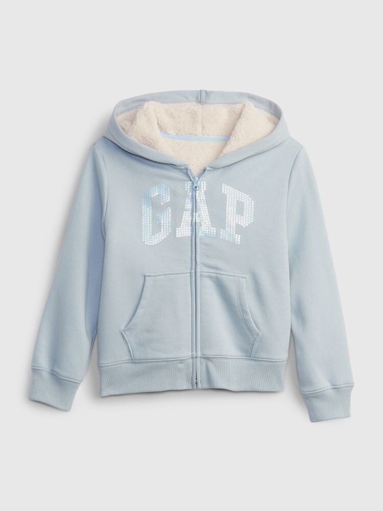 

Детская утепленная толстовка с логотипом Gap, синий