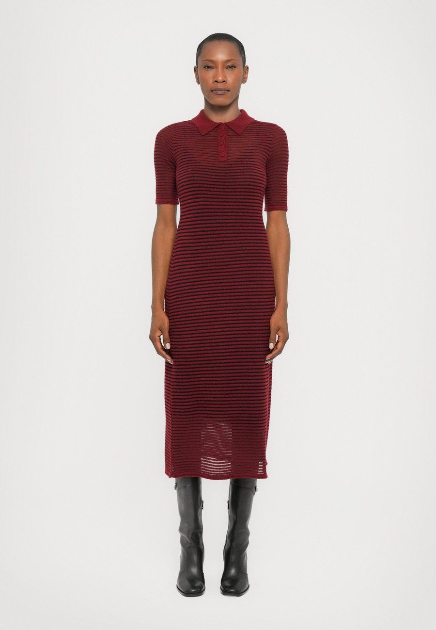 

Платье Proenza Schouler White Label MELINE DRESS STRIPE, Claret/Black/Red