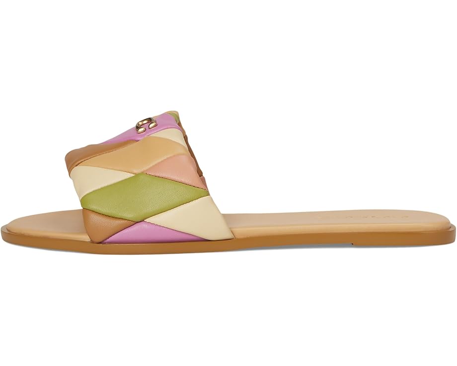 Сандалии COACH Holly Quilted Patchwork Leather Sandals, цвет Honey Brown/Multi — фото 4
