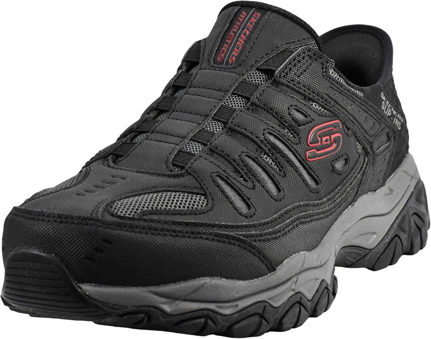 

Мужские мокасины Skechers Afterburn M. Fit Ridgeburn без застежек с легким надеванием, черный/угольный