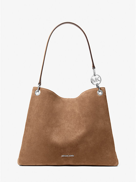 

Большая замшевая сумка на плечо Christina Michael Kors, серый