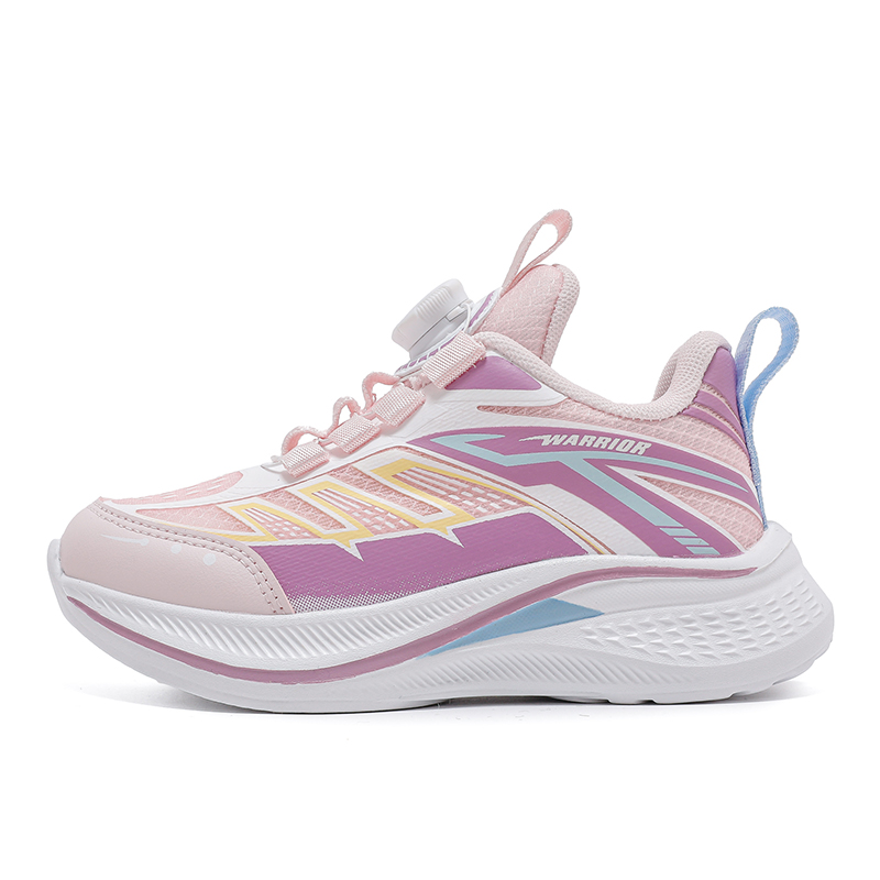 

WARRIOR Скользостойкие противоударные легкие амортизирующие низкие кроссовки для бега pink purple детские