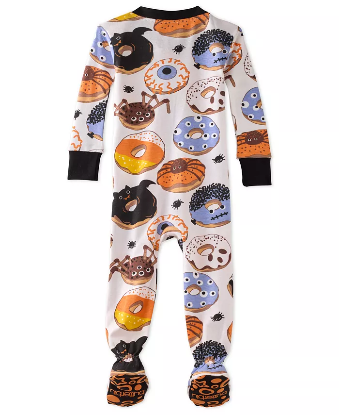 Детские пижамы Baby Cruz Halloween Cotton Snug-Fit с закрытыми ножками Butterblu, белый — фото 3