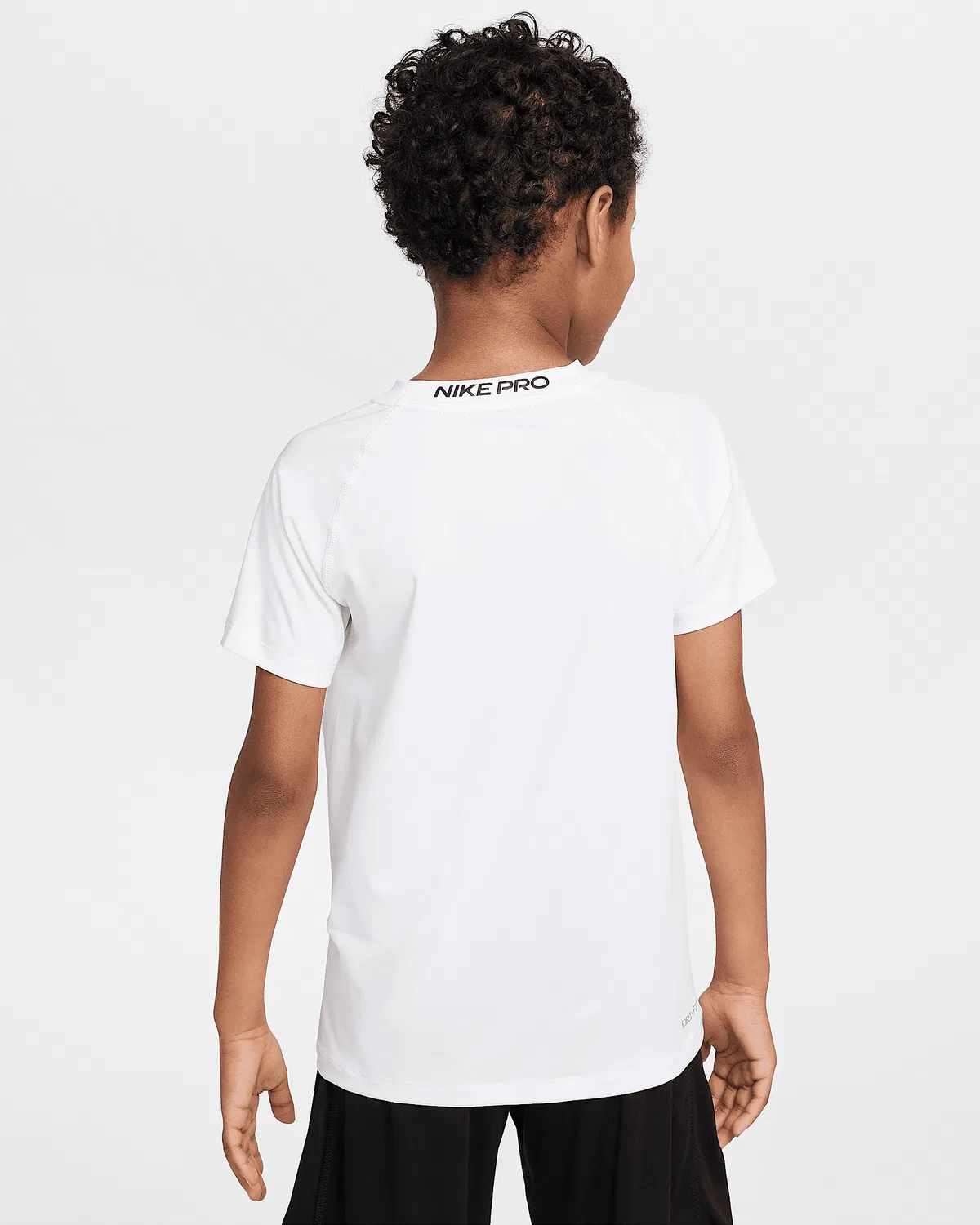 Little Kids' Dri-FIT Short-Sleeve Top Nike Pro, White — фото 2