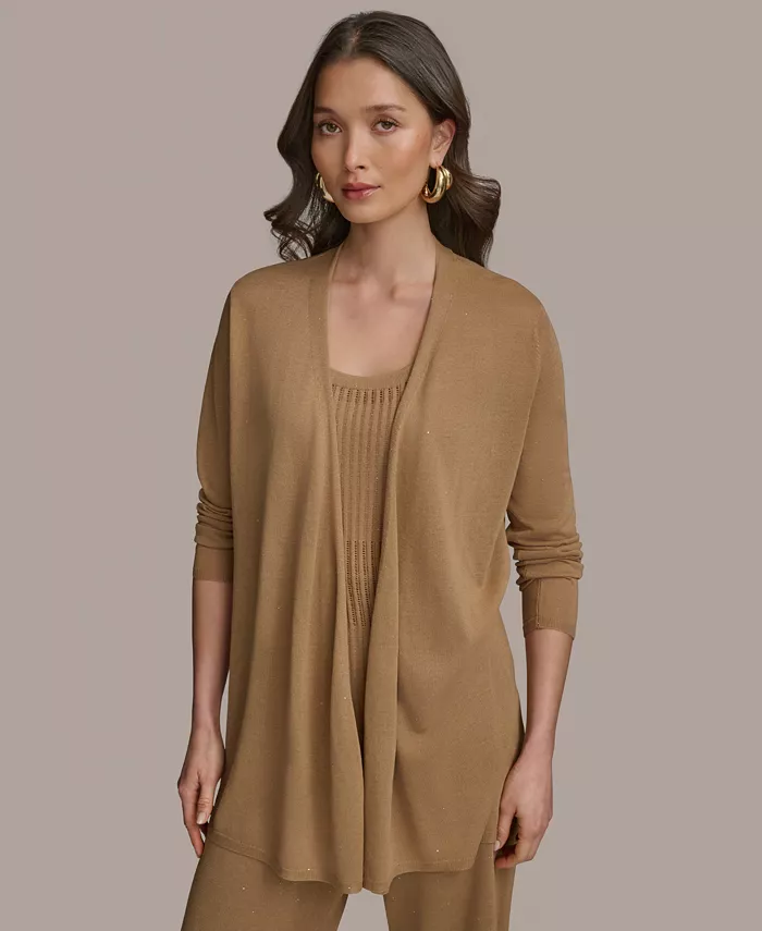 

Женский кардиган с открытой полочкой Donna Karan New York, коричневый