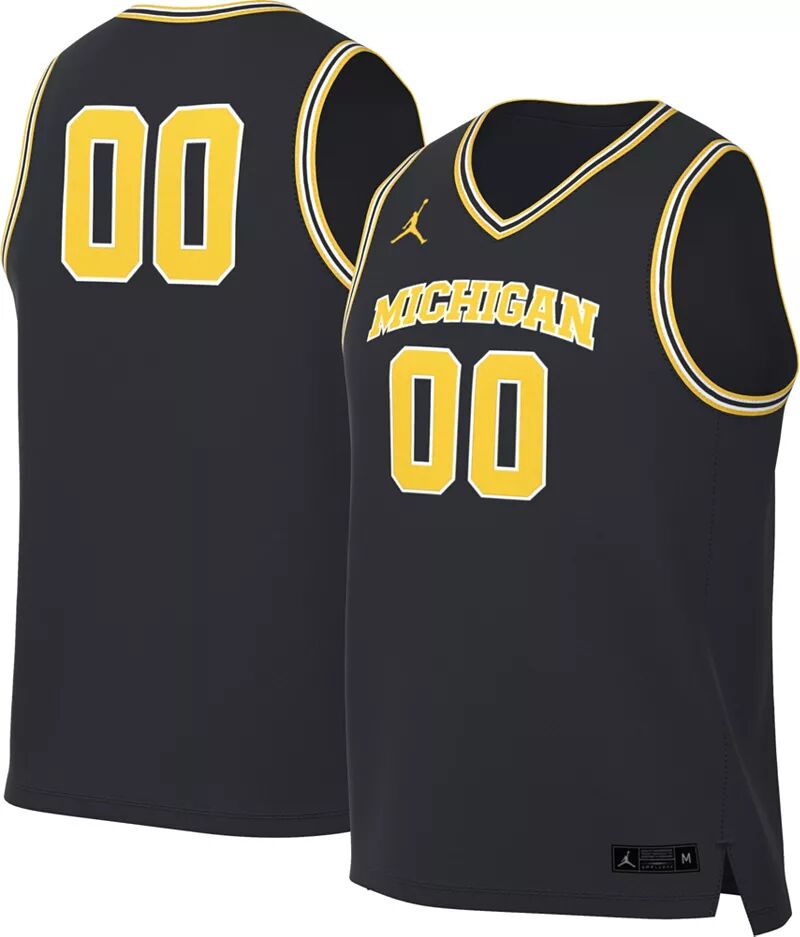 

Мужская синяя баскетбольная майка Jordan Michigan Wolverines #00