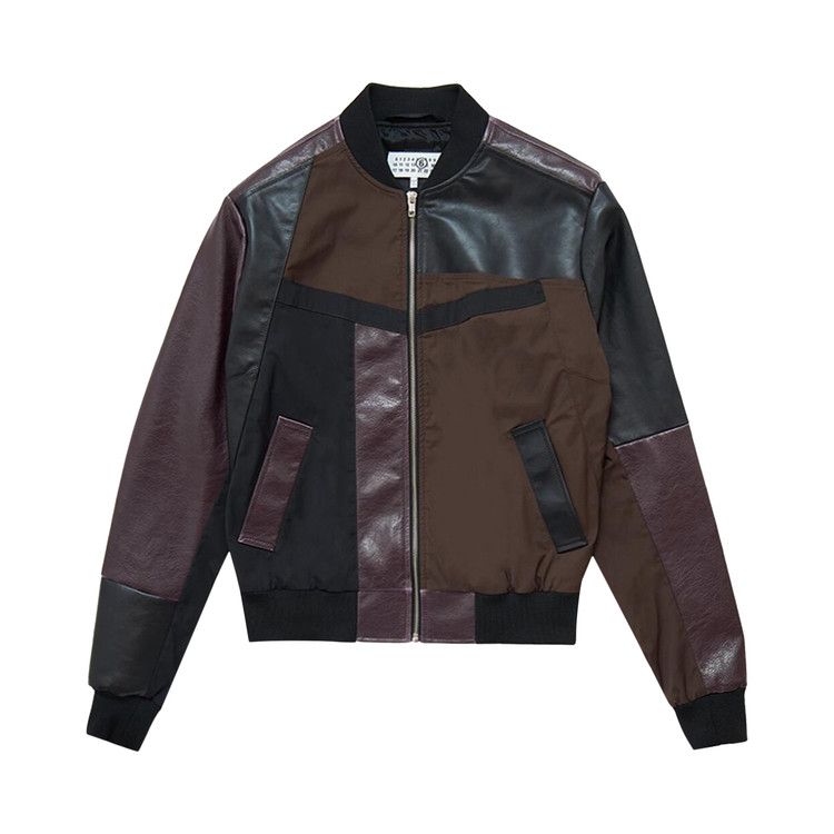 

Куртка MM6 Maison Margiela Paneled Bomber Jacket, Brown/Black/Burgundy