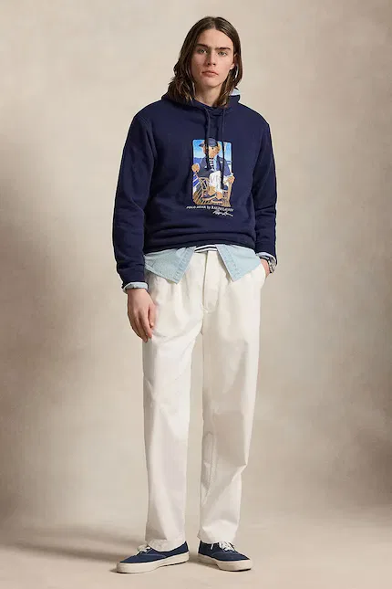 Худи свободного кроя Polo Ralph Lauren, синий — фото 3