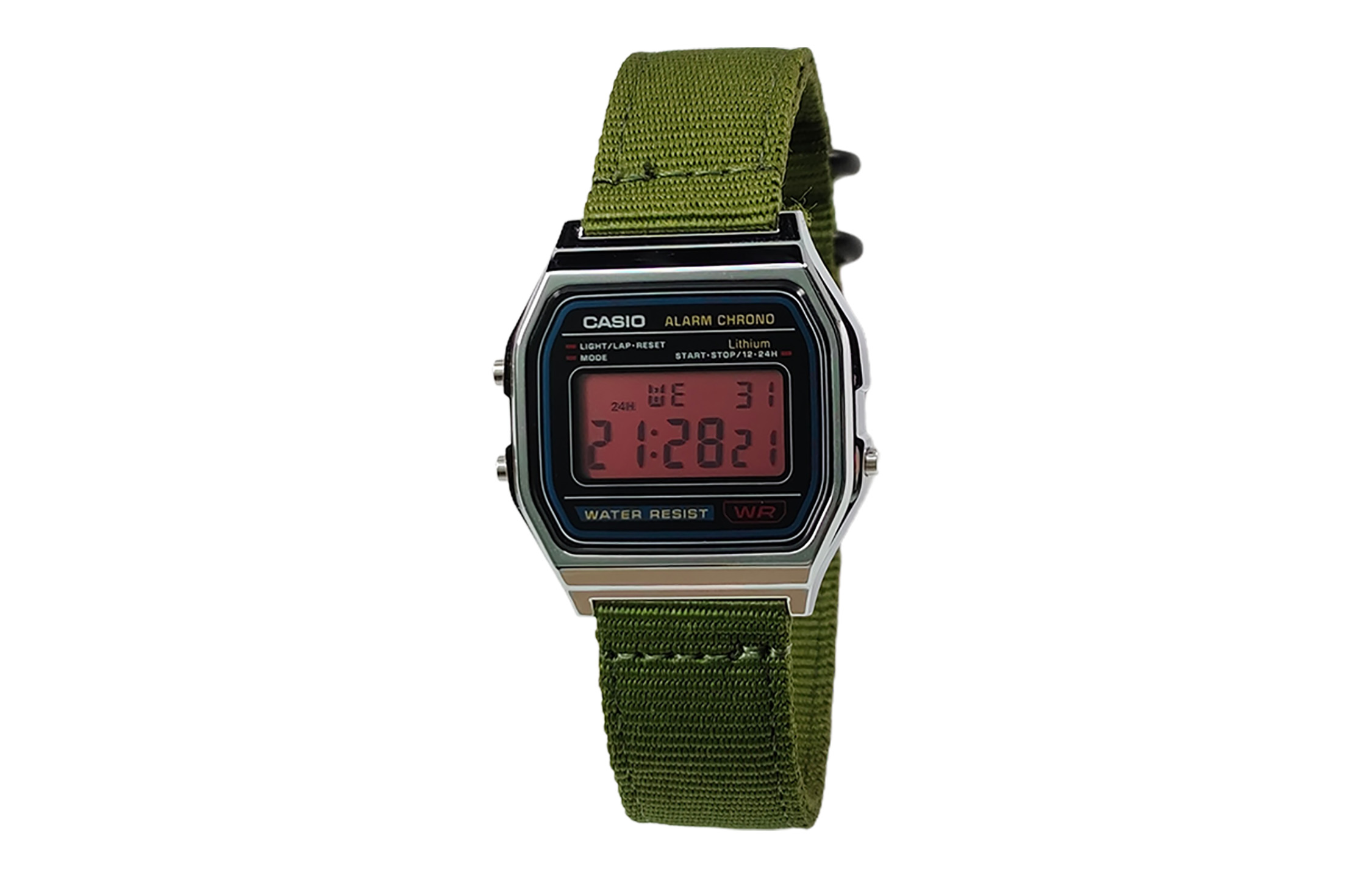 

CASIO Мужские часы Retrofit Series с кварцевым механизмом и нейлоновым ремешком, черный циферблат