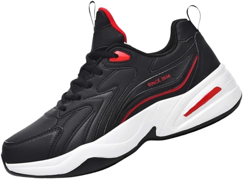 

Прочные мужские хлопковые кроссовки большого размера для активного отдыха, с противоскользящим покрытием, подходят для спорта, бега, повседневной носки и прогулок Fmshi, черный/красный