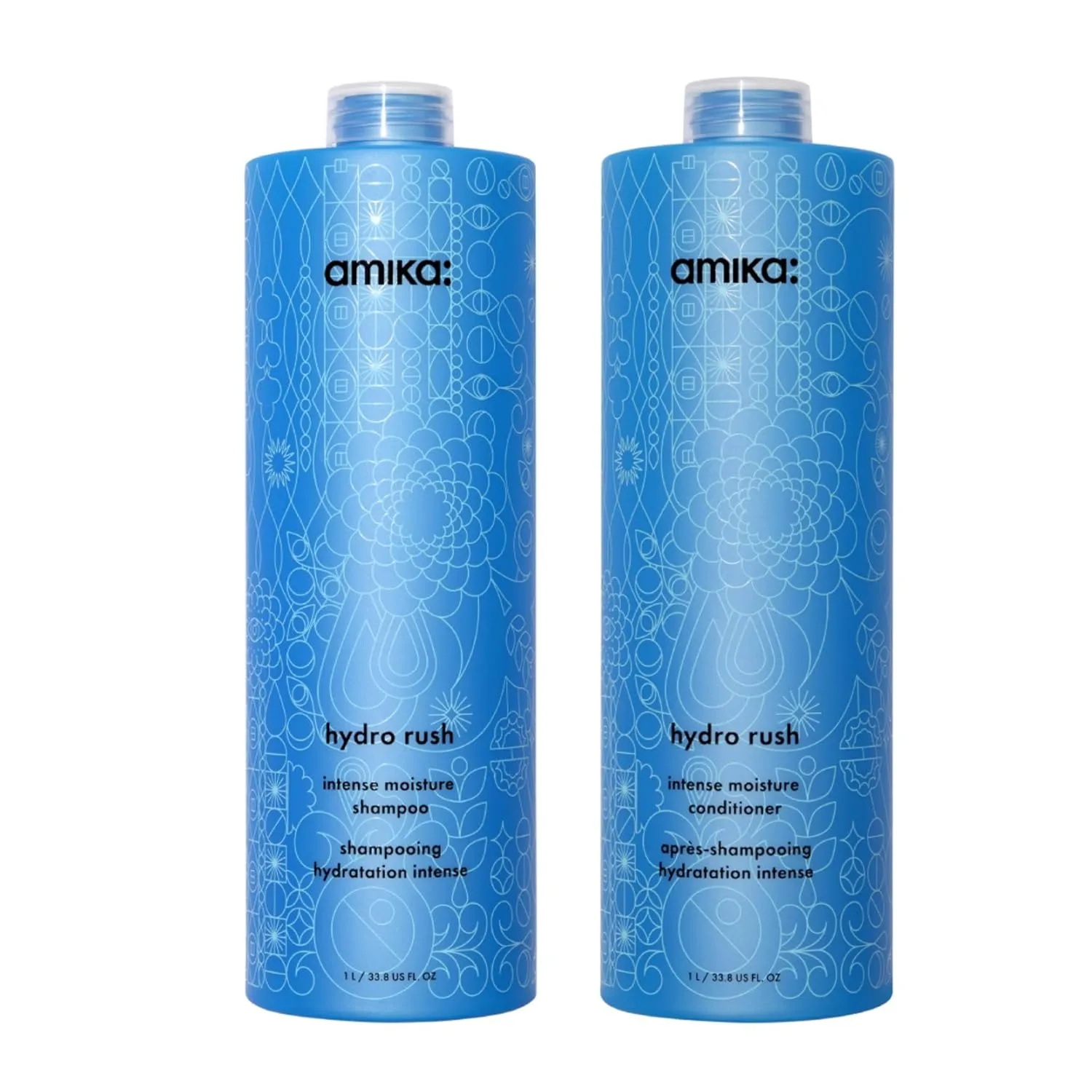 Шампунь Amika Hydro Rush Intense Moisture с гиалуроновой кислотой, blue