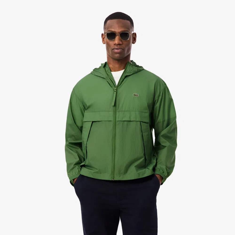 Мужская лёгкая упаковываемая ветровка Lacoste, зелёная