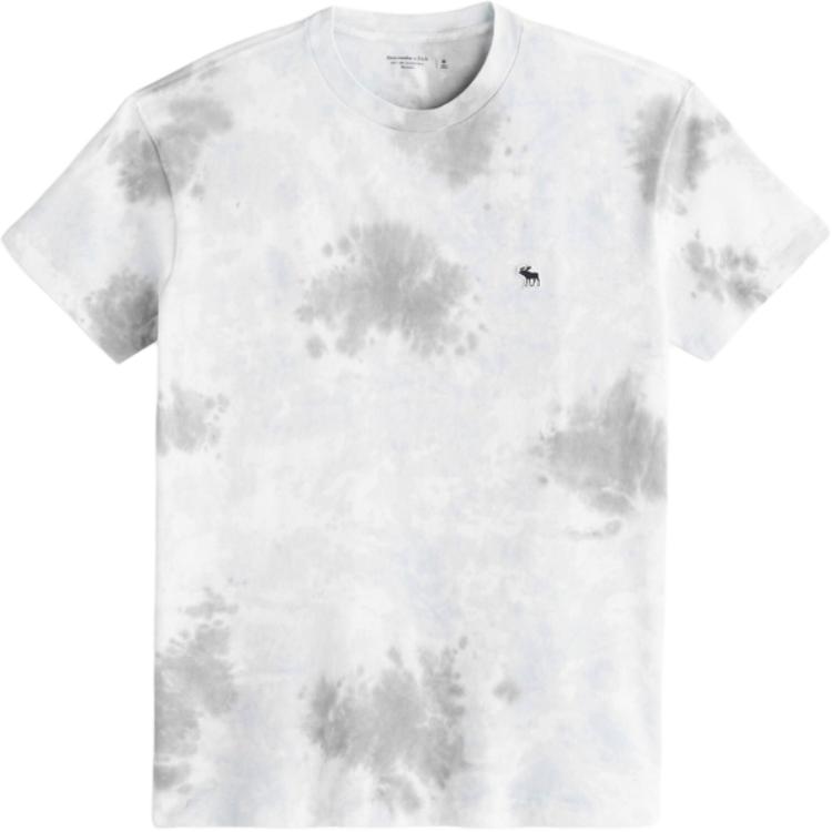 

Abercrombie＆Fitch Футболка мужская светло-голубая тай-дай, Синий, Abercrombie＆Fitch Футболка мужская светло-голубая тай-дай