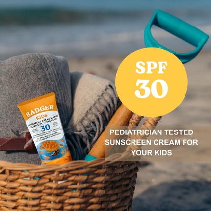 Минеральный солнцезащитный крем для детей SPF 30 Цинковый солнцезащитный крем Органический и без глютена Badger — фото 2