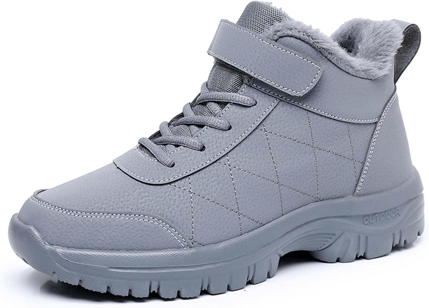 

Мужские зимние походные ботинки, женские водонепроницаемые теплые хлопковые туфли, уличная обувь для прогулок, нескользящие кроссовки на щиколотку Generic, серый