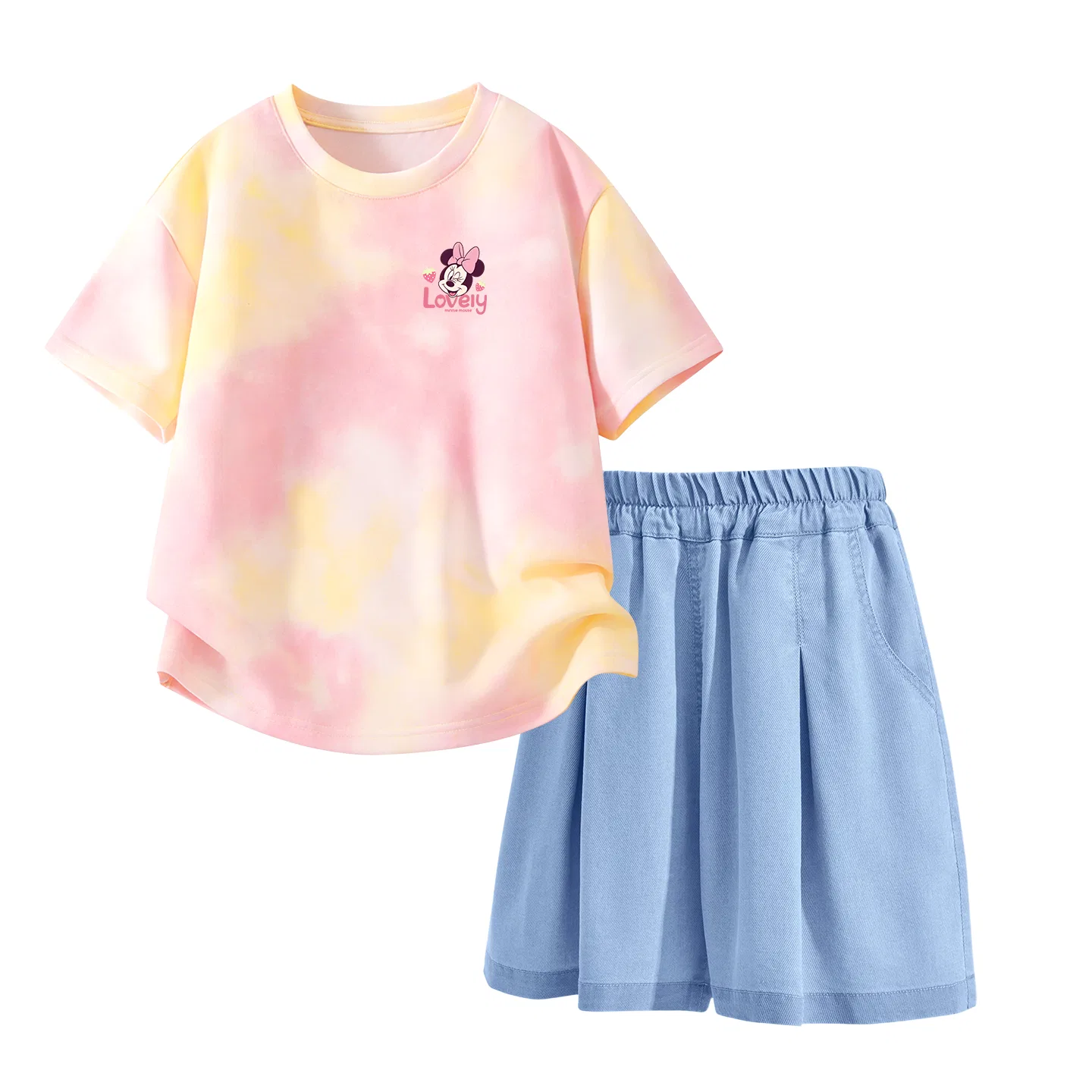 Детский спортивный костюм Disney Kids Casual Sportswear Crew Neck Thin Stretch, светло-синий