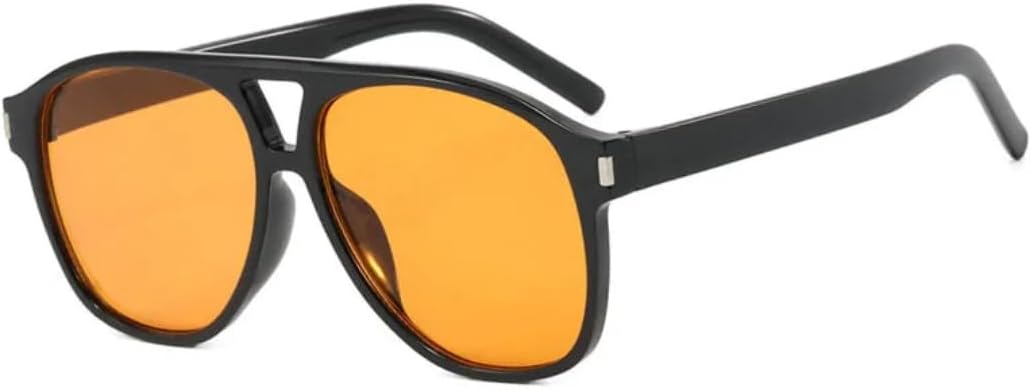 

Солнцезащитные очки с защитой UV400 | Увеличенные двойные перемычки и заклепки | Для женщин и мужчин | Для занятий спортом на открытом воздухе и вождения DSVIGF, Black Orange