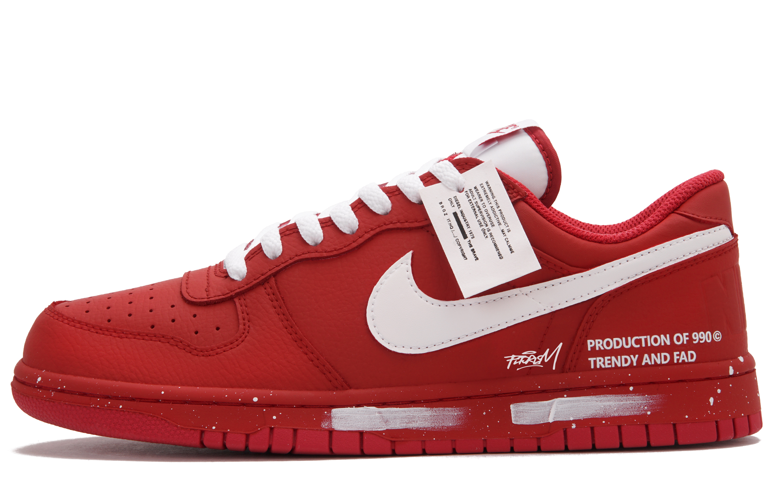 

Nike Кроссовки для скейтбординга Big Dahongpao Tea Ink Splatter A низкие унисекс Red White