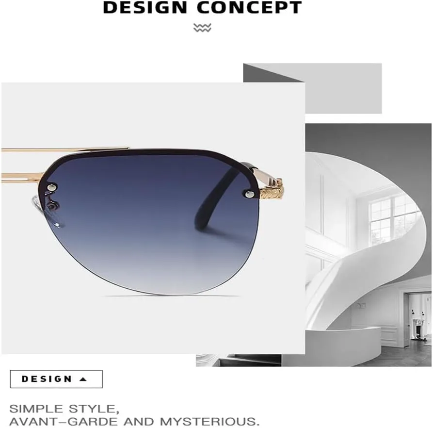 

Модные солнцезащитные очки в полуободковой оправе, ретро-очки с металлическим покрытием для активного отдыха, солнцезащитные очки для женщин и мужчин KTUCN, Gold Gray