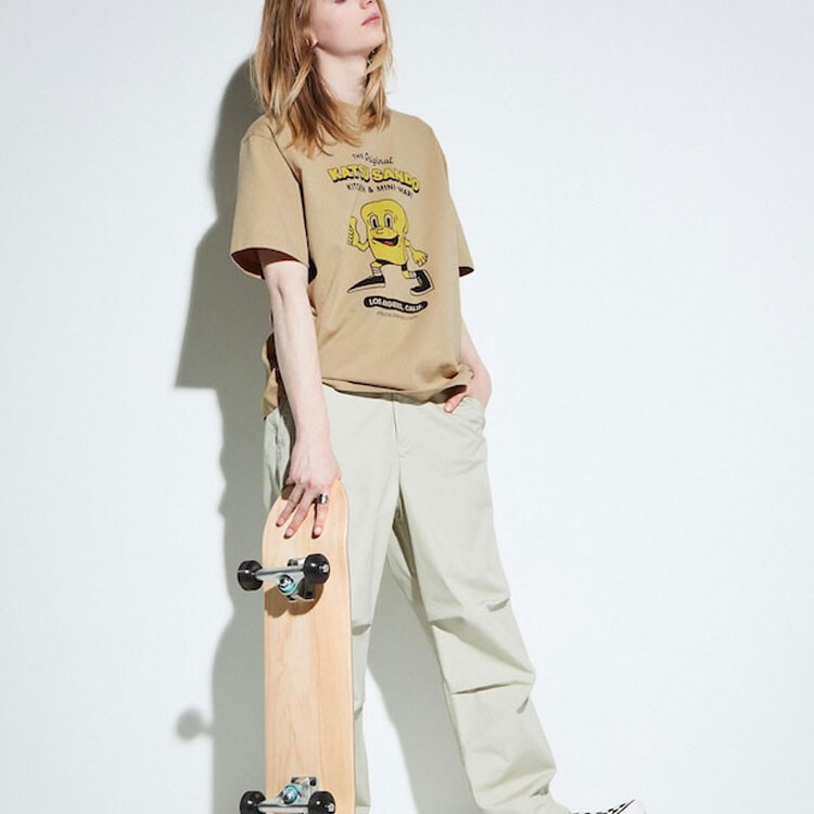 Футболка LA Eats Series унисекс хаки Uniqlo, хаки — фото 4
