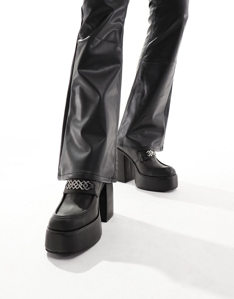 

Черные лоферы на массивном каблуке ASOS DESIGN