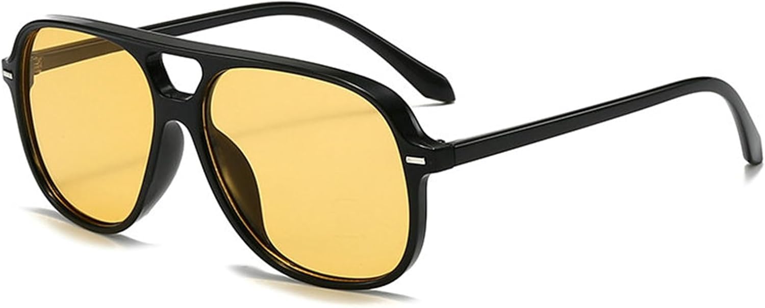 

Солнцезащитные очки Willochra Luxury Oversized Pilot для женщин и мужчин, квадратная форма, двойная перемычка, модные очки в стиле 70-х, защита от ультрафиолета UV400, C2