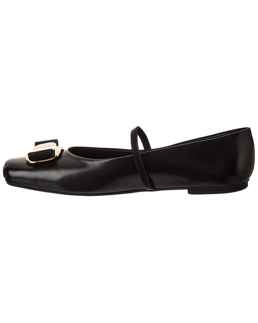 Туфли Ferragamo Zina из кожи на плоской подошве Salvatore Ferragamo, черный — фото 2