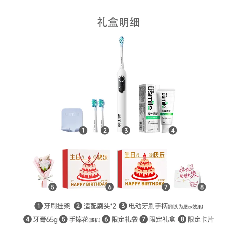 Электрическая зубная щетка P Soundwave Usmile, P10PRO Ice River White (Toothpastes 65g+Bouquet) — фото 3