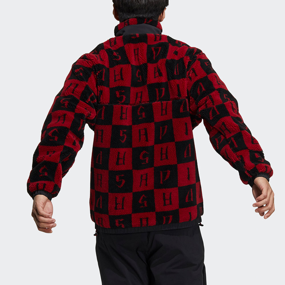 Куртка adidas St Aop Boa Jkt Reversible polar fleece Sports Stand Collar Jacket Deep Red H39241 — фото 4