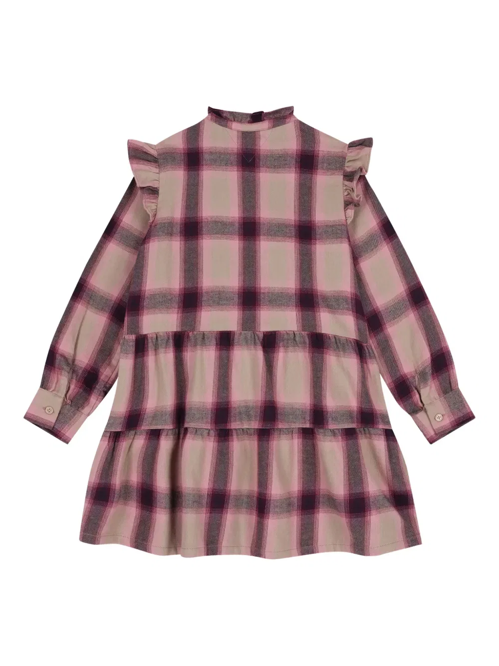 Платье с оборками в клетку Tommy Hilfiger Junior, нейтральный — фото 2