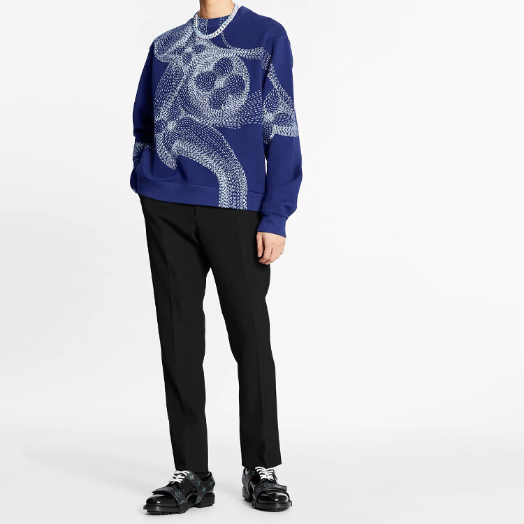 

Новые квартальные продукты LV Sweatshirt Men Blue Louis Vuitton, синий